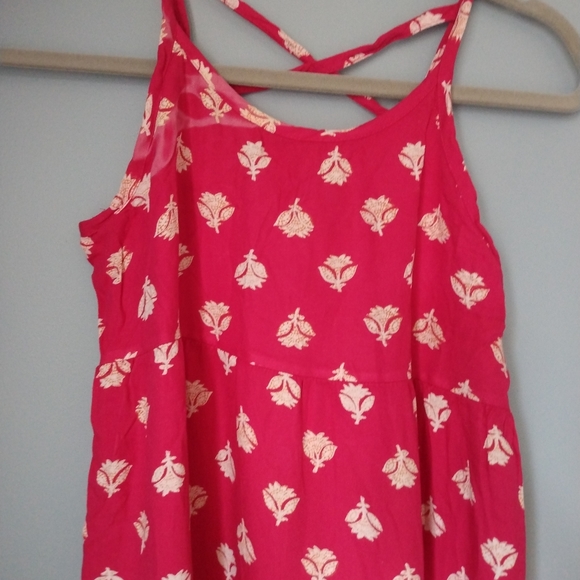 Bright Fushia Flower Dress Youth Girl Sleeveless - Picture 5 of 5